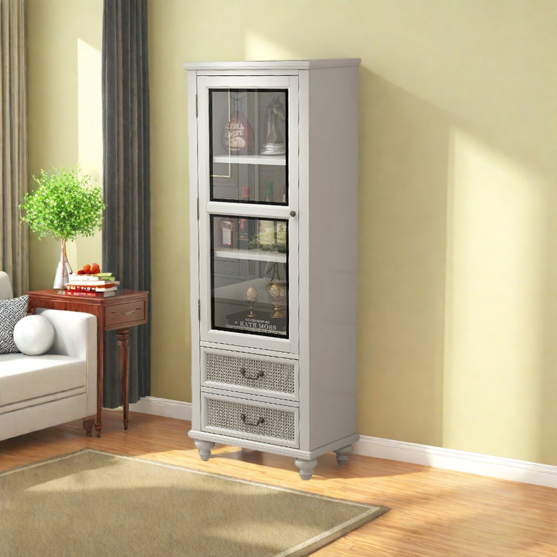 Alberts, Ivory, (3 Shelves) 70.87"H x 23.62"W x 15.75"D