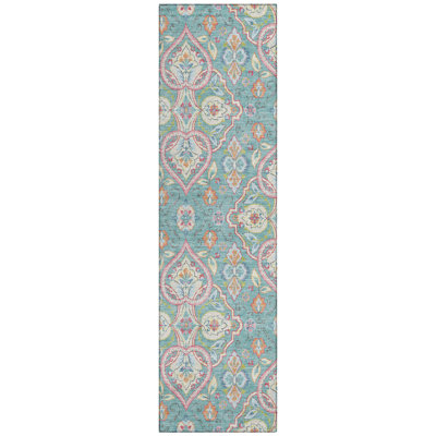 Machine Washable Indoor/Outdoor Husby ACN2207 Bohemian Rug
