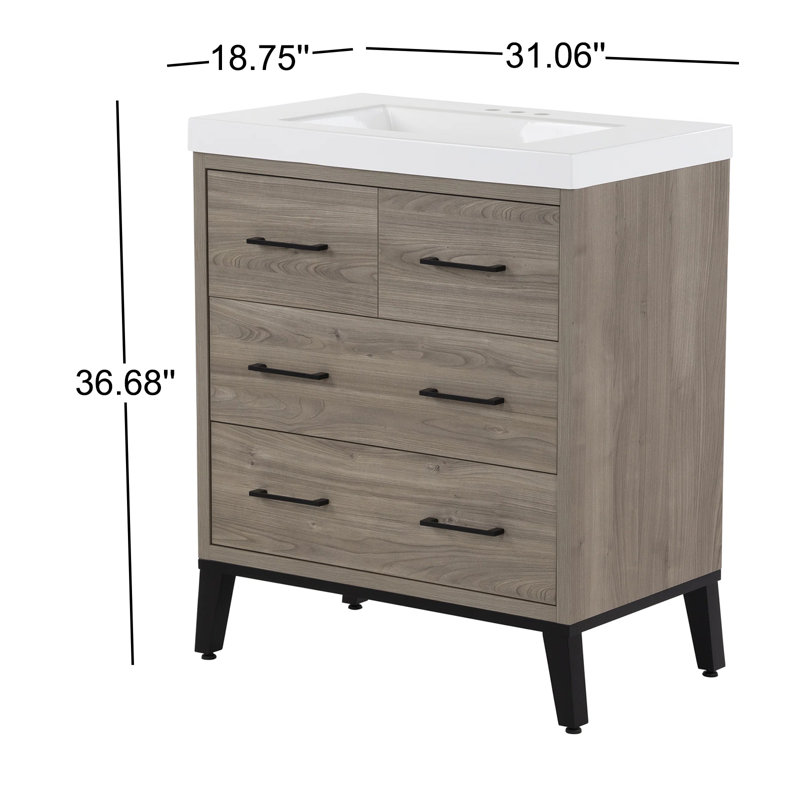 Clarinda 30.5" Single Bathroom Vanity Set, Forest Elm