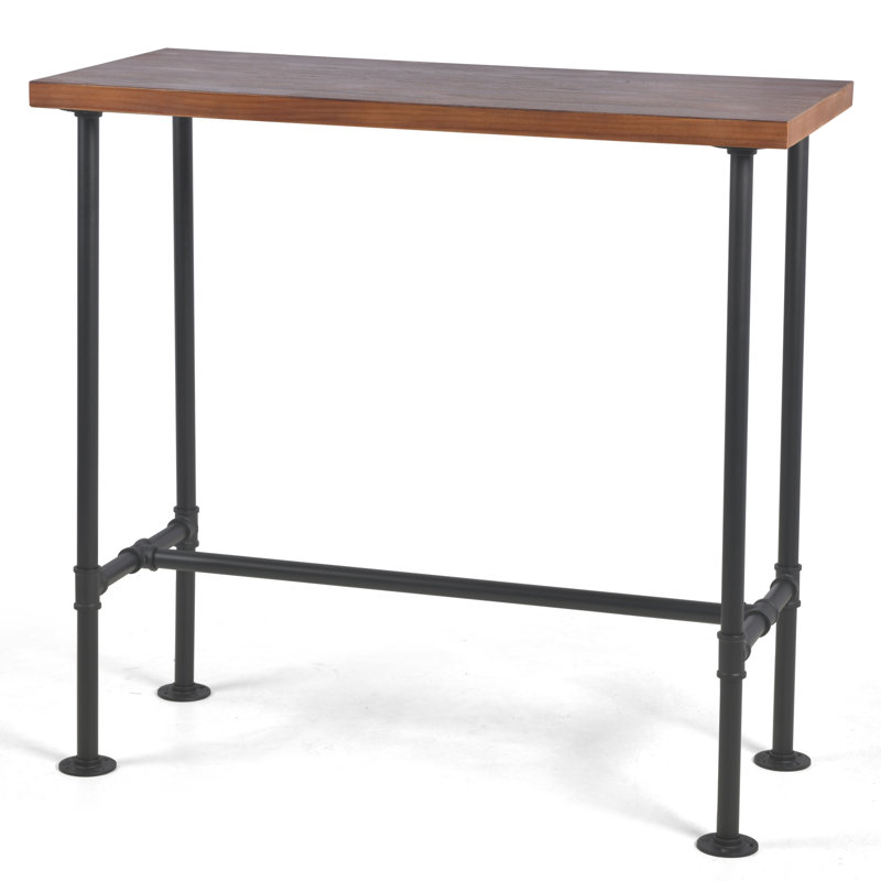 Winnipeg Pine Solid Wood Top Dining Table, Brown, 41.3"H x 43.3"L x 19.7"W