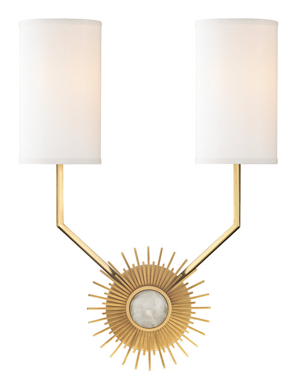 Borland 2 Light Wall Sconce, Aged Brass