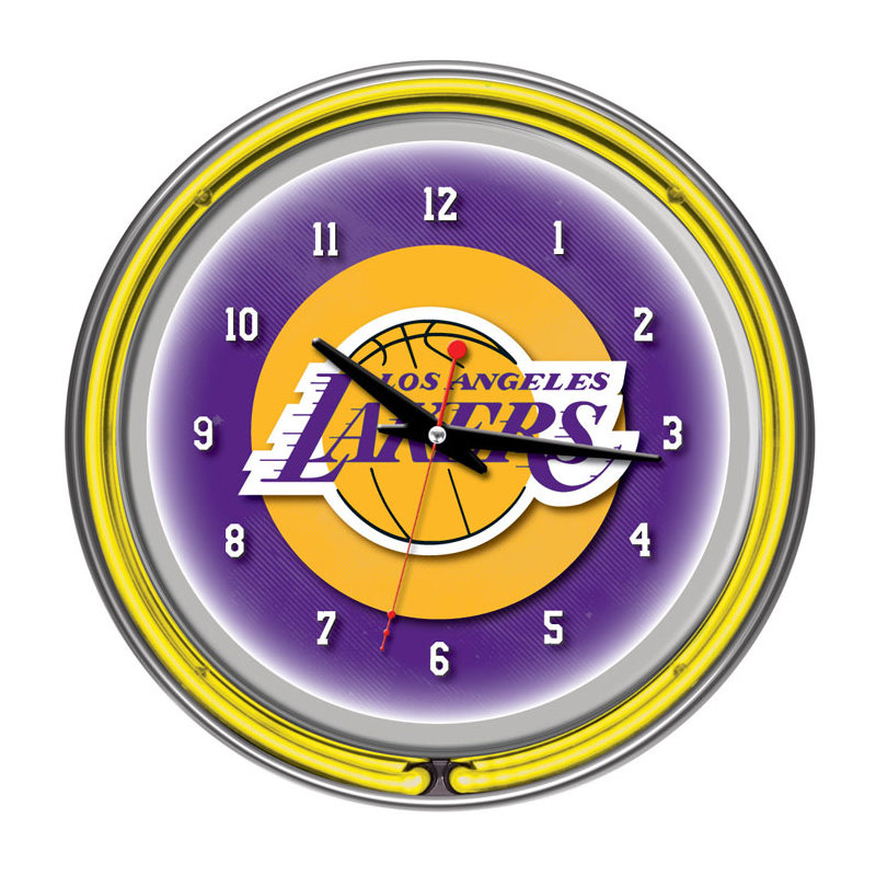 NBA Wall Clock, Los Angeles Lakers, 14.5"