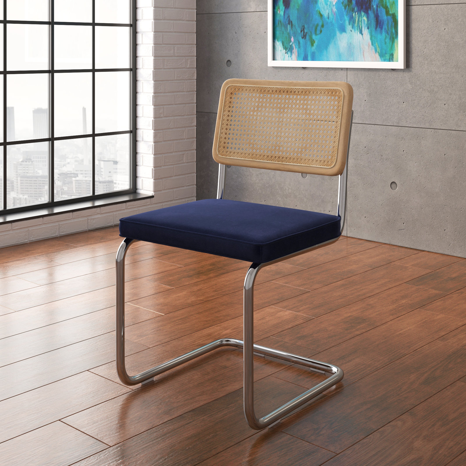 Walsh Velvet Dining Chair, Sapphire
