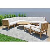 Huntington 12 Piece Teak Sectional Seating Group with Sunbrella Cushions
