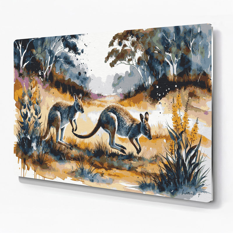 Art mural en métal noir Wildlife, H 11 po x l 14 po