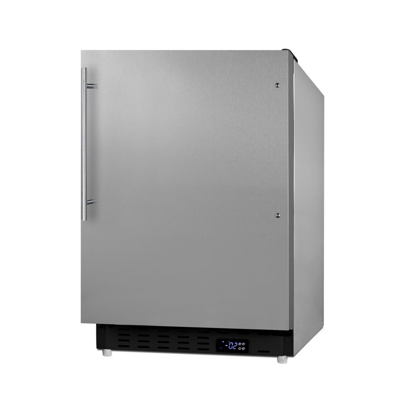 2.68 Cubic Feet Undercounter Upright Freezer with Adjustable Temperature Controls, Stainless Steel
