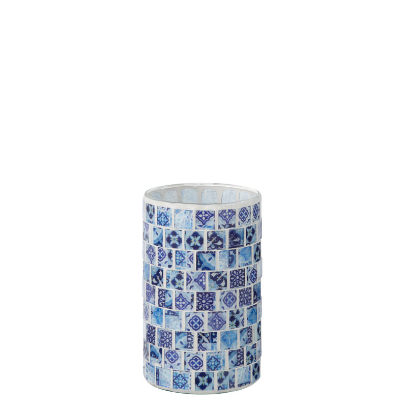 Glass Tabletop Tealight Holder, 9.3cm H x 9.3cm W x 9.3cm D