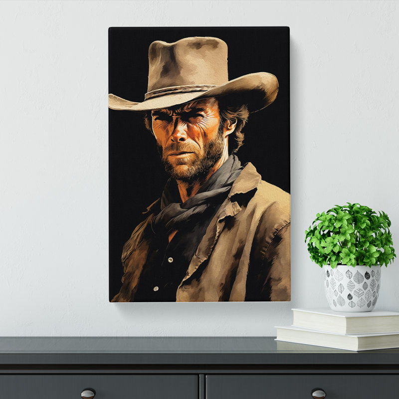 Clint Eastwood Gestural - No Frame Print, 50cm H x 35cm W x 3cm D