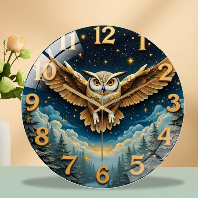 Horloge murale hibou 12 po