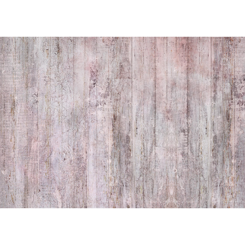 Murale pelez et collez - Bois rustique bohème beige, L 100 po x l 135 po