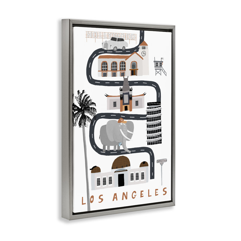 Cadre flottant Los Angeles, H 31 po x l 21 po, Cadre flottant gris lustré