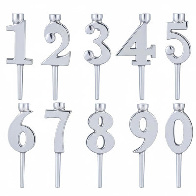 Reusable Number Birthday Candle  Set 0-9 Number Candle  Set  Adjustable Candles Stand For Birthday Cakes  Gold  Cake Topper Digital Candles