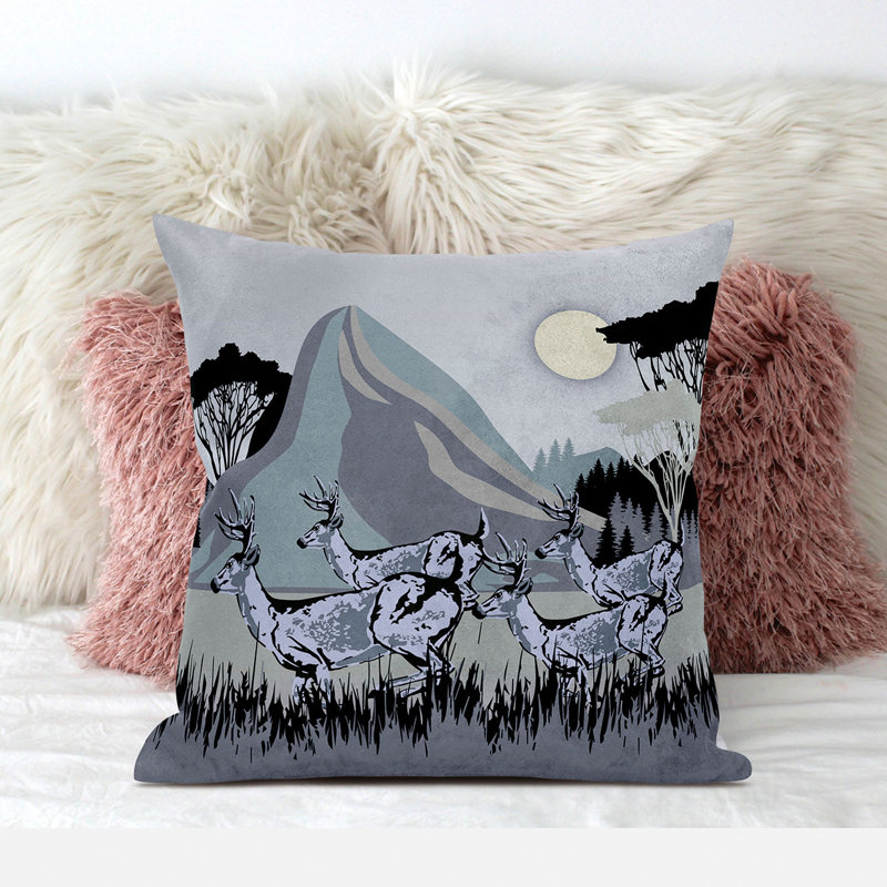 Coussin 26 po x 26 po, Noir/gris