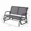 Banc oscillant pour 2 personnes, causeuse double à bascule de patio avec structure en acier thermolaqué pour porche de jardin-1701760599
