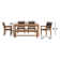 Fleur 7 - Person Wood Patio Dining Set with Rectangular Table