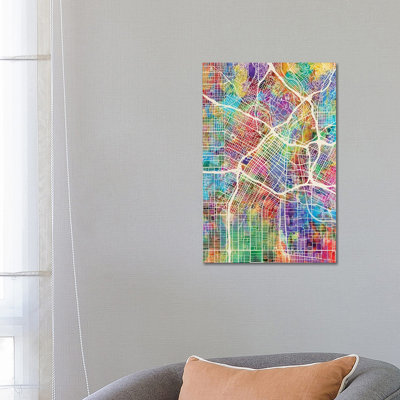Los Angeles City Street Map I by Michael Tompsett - Wrapped Canvas Gallery-Wrapped Canvas Giclée
