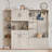 Multifunctional Left-Right Combination Hall Cabinet (Can Be Used Separately) With Storage And 4 Hooks, Storage Cabinet/ Hall Tree 2 In 1 For Living Room, Kitchen And Hallway-1538391881