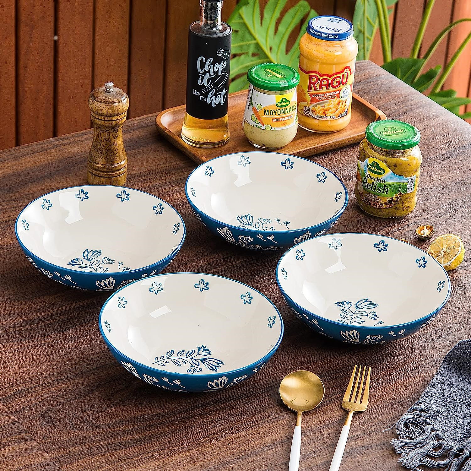 Wisenvoy Dinnerware Sets Plates and Bowls Sets Ceramic Dish Set Plate Set  Stoneware Dinnerware Set Dishes Set for 4 Black 