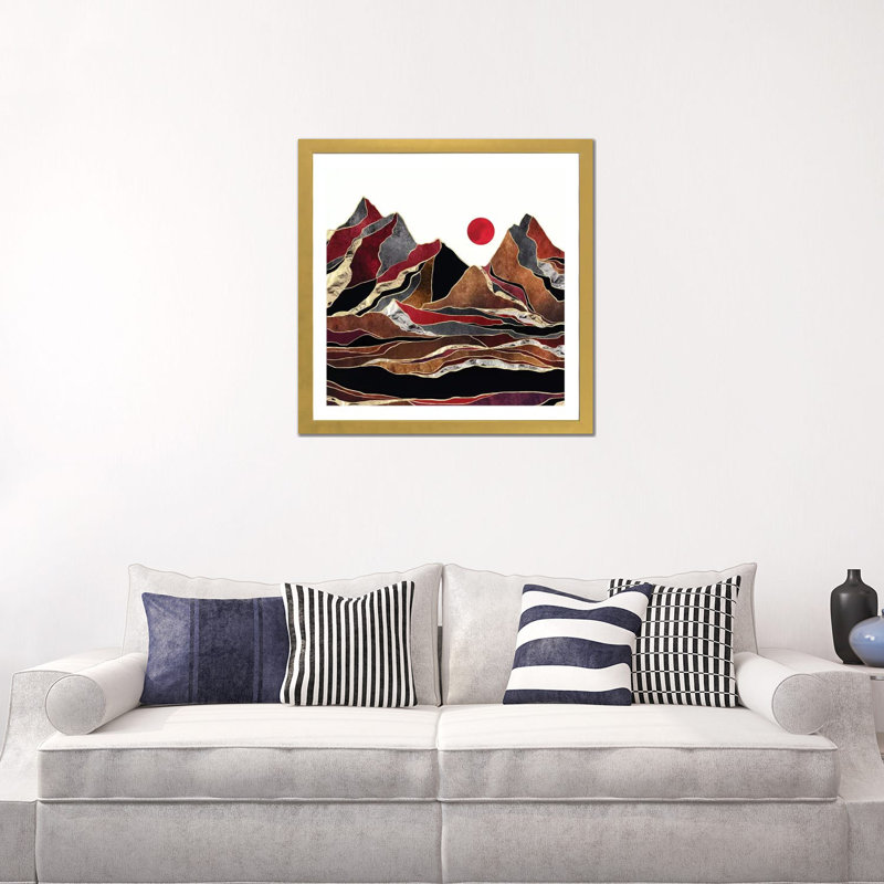 «Copper Vista», reproduction d'impression, H 24 po x l 24 po x P 1 po, Blanc, Papier encadré doré