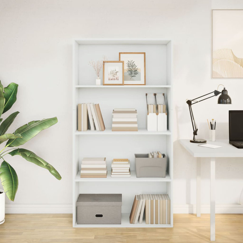 Analuisa Bookcase, (3 Shelves) 152cm H x 80cm W x 30cm D, White