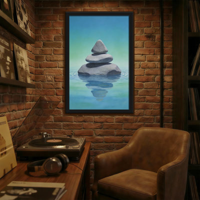 Bath and Laundry Calm Water Stones Reflection Zen Peaceful Balance Harmony