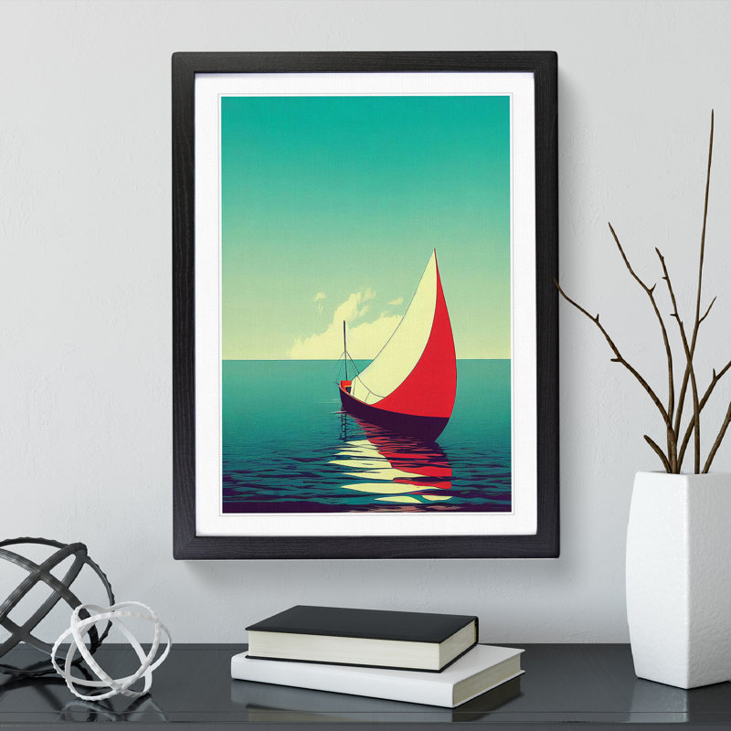 Awesome Boat - Single Picture Frame Print, Black Framed, 64cm H x 46cm W x 2cm D