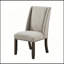 Ensemble de 2 élégantes chaises de salle à manger à haut dossier avec tissu gris et garniture cloutée pour une assise confortable classique