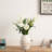 8" Whitewashed Distressed Ceramic Farmhouse Vase, Rustic Vintage Pottery For Home Decor Countertop Shelf Mantel Table Centerpiece Floral Arrangement Cottagecore And Country-style Decoration