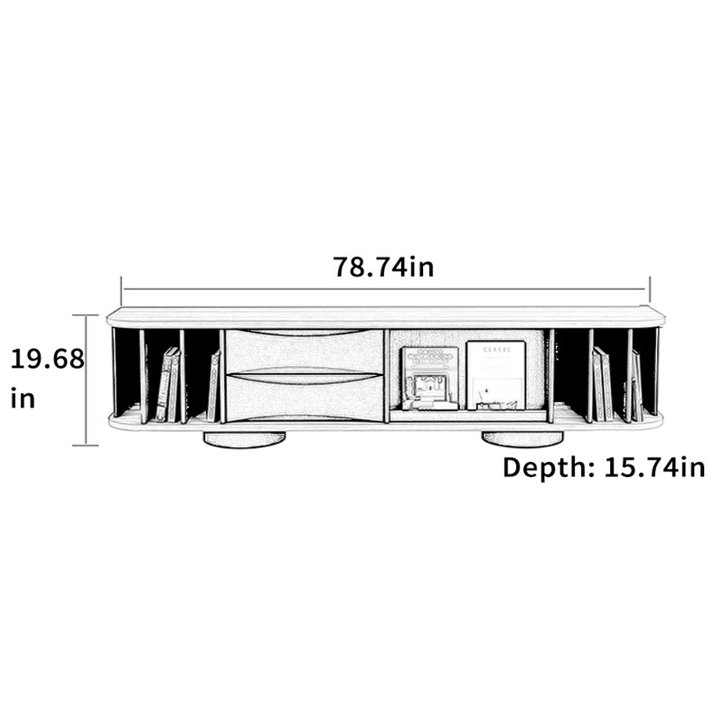 Meuble télé de style rétro, 78.74"