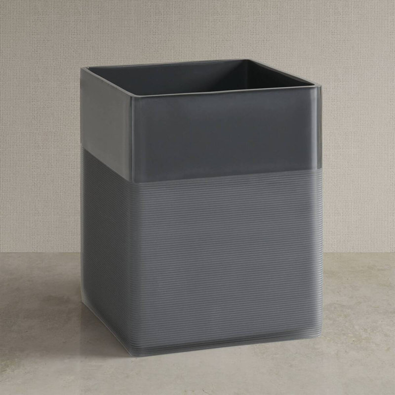 Ensemble d'accessoires de salle de bain en résine peinte à la main gris anthracite - 4 pièces, H 1 po x l 5,5 po x P 9,5 po