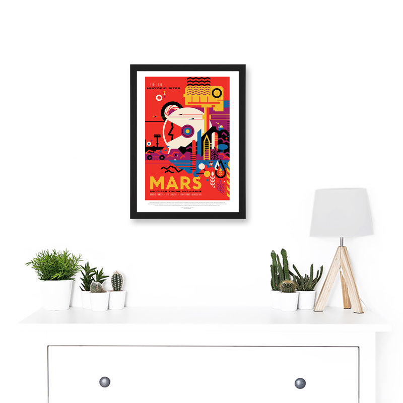 NASA Space Travel Advert Mars Historic Sites - Single Picture Frame Print
