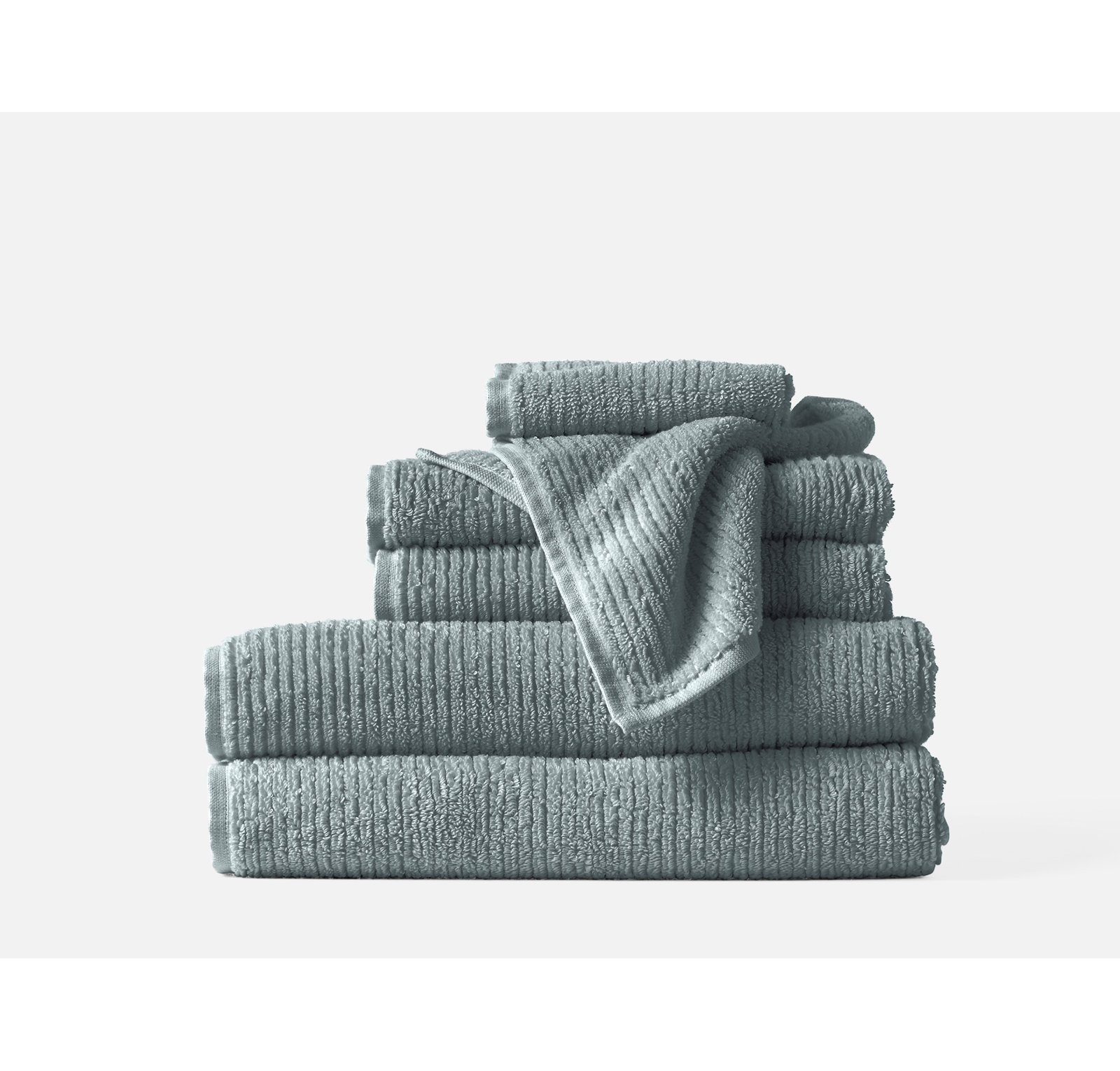 Temescal 6-Piece Organic Cotton Towel Set, Lagoon,  Towel Set