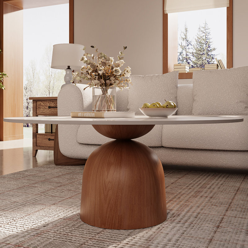 Table d'appoint de salon Ikerne Farmhouse, H 17,4 po x L 35,43 po x l 35,43 po 
