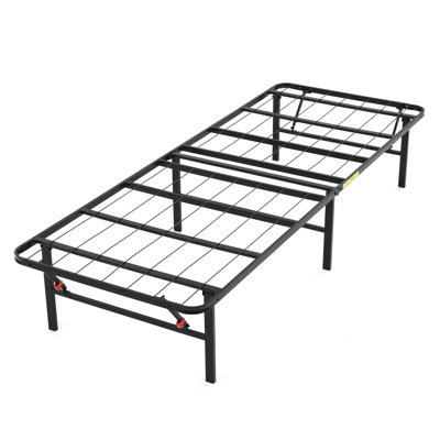  Folding Metal Bed Frame, 14 Inch Platform Mattress Foundation, 