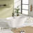 59'' L × 30'' W Oval Freestanding Acrylic Bathtub, Gloss White Soaking Tub with Center Drain, Modern Stand Alone Bathtub for Bathroom Relaxation-116010563