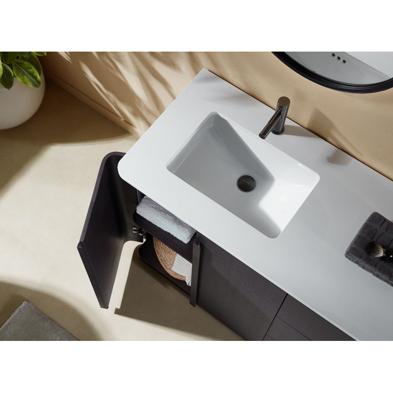 Parma 72" W Double Vanity, Espresso Oak