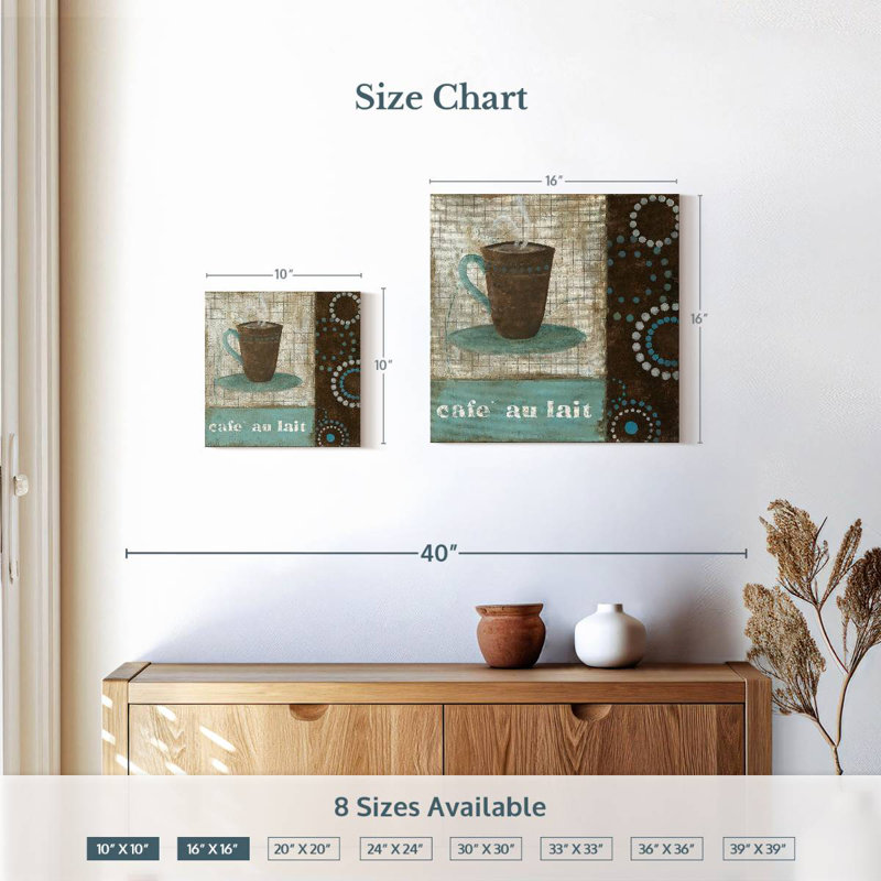 Rustic Cafe Au Lait, 10" H x 10" W