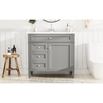 Armoire de salle de bain moderne de 36 po avec beaucoup d'espace de rangement et de résistance à l'eau