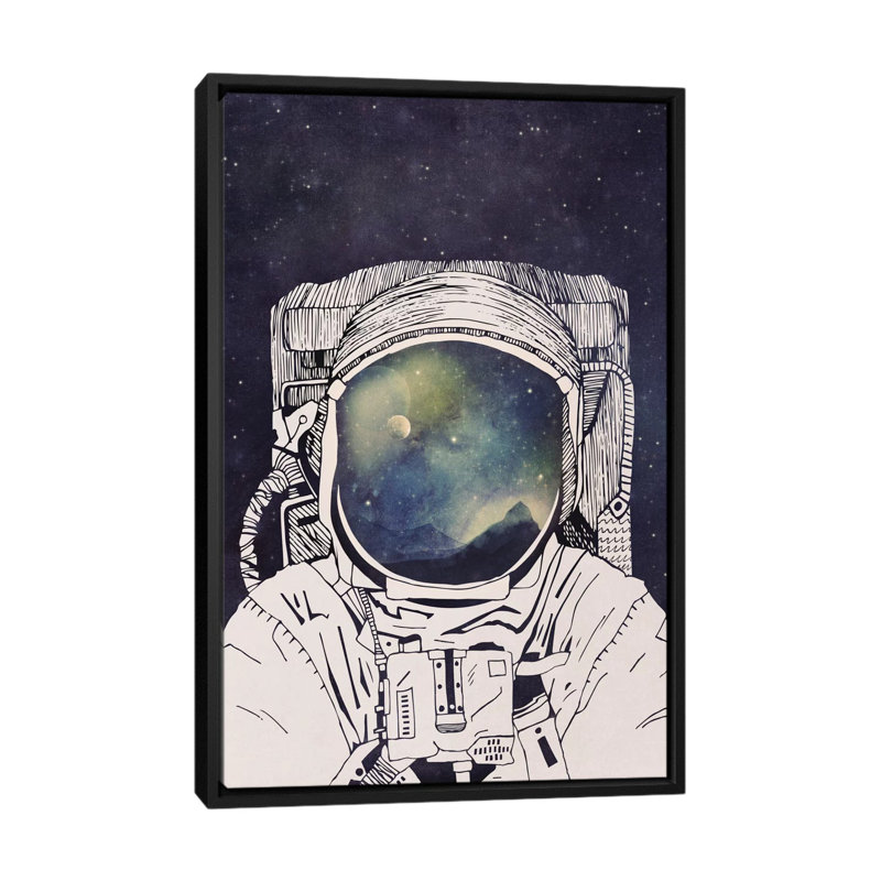 «Dreaming of Space», impression sur toile tendue, H 48 po x l 32 po x P 1,5 po, Toile avec cadre noir, Pas de tapis