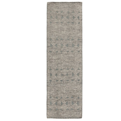 Hand Knotted Wool Area Rug in Gray