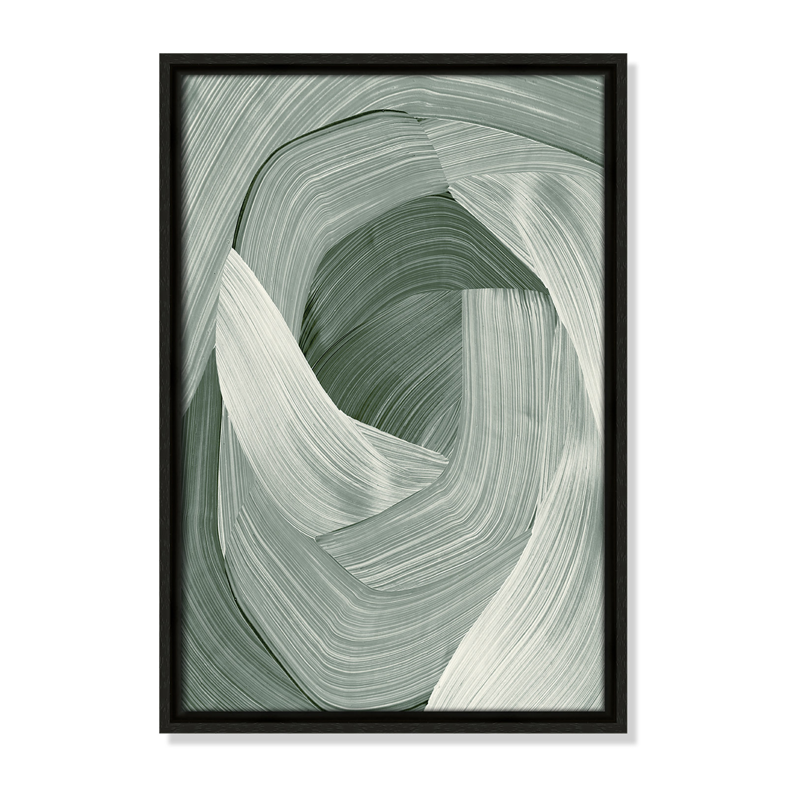 Enriched Emerald - Floater Frame Graphic Art Print on Canvas, Espresso , 19.5" H x 13.5" W