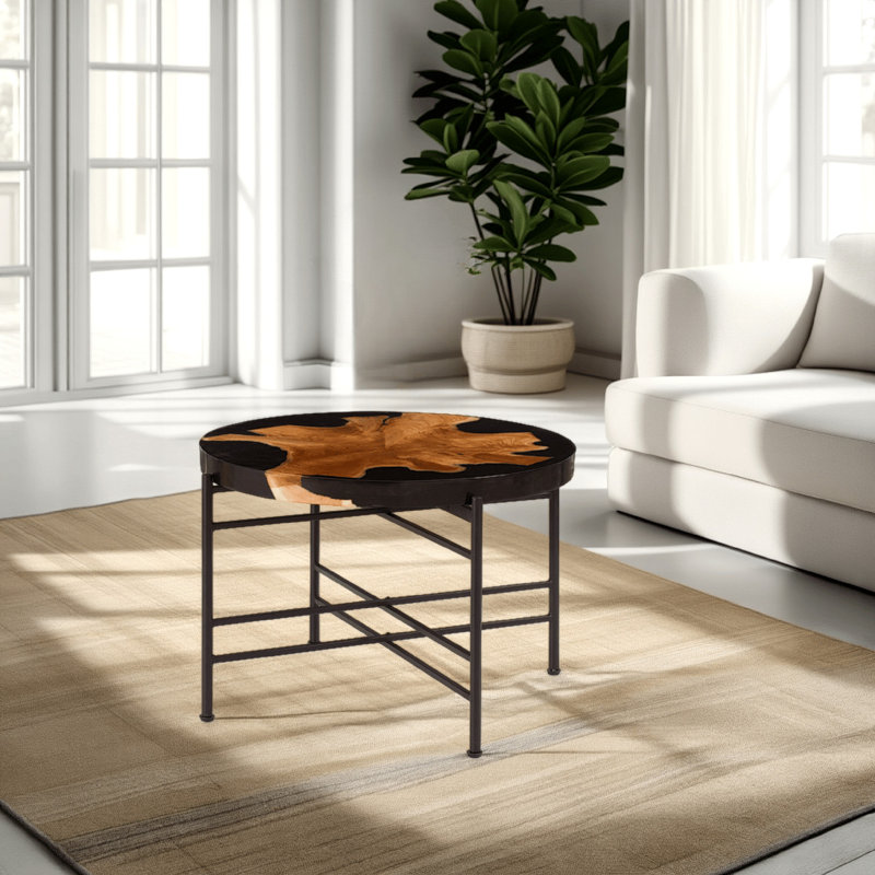 Solid Wood Top End Table