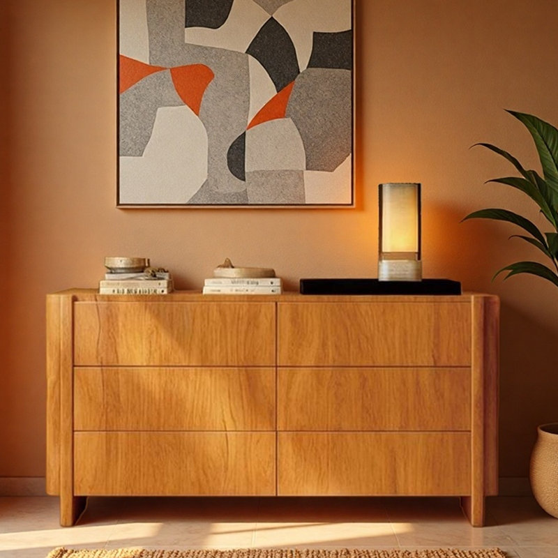 Armoire d'entrée en bois massif de style chinois, H 35,40 po x l 63 po x P 15 po