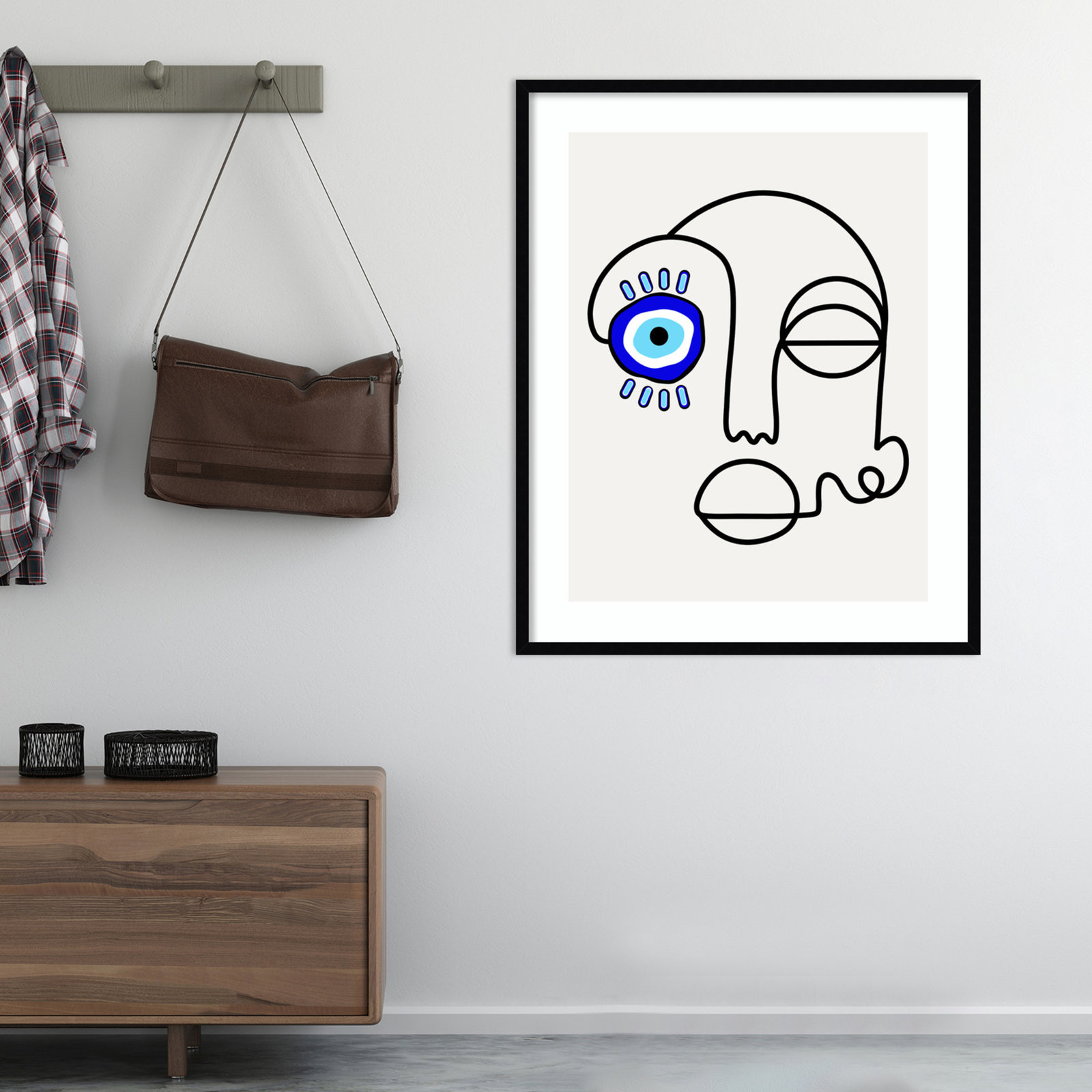No Evil Allowed by Shatha Al Dafai, 41.38" H x 33.38" W x 0.875" D, Noir Black
