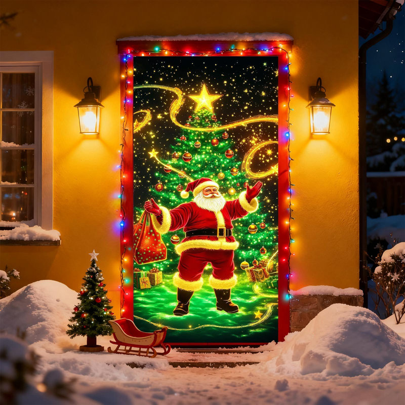 Couvercle de porte de Noël fluorescente Kondieu, D