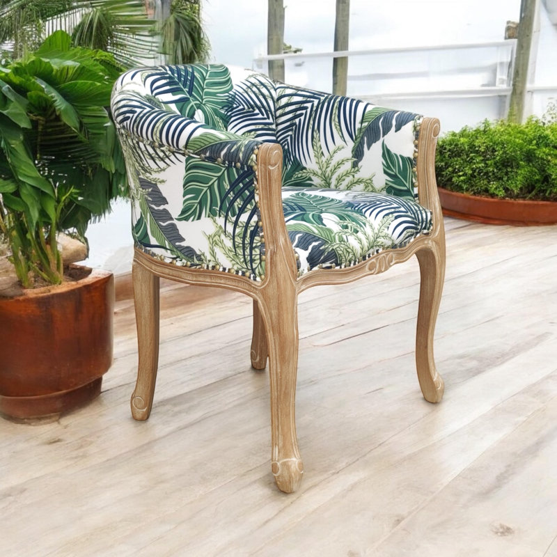 45cm H Upholstered Upholstered Back Armchair in Green