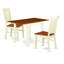 L'ensemble de table de salle à manger 3 pièces pour petits espaces comprend une table de salle à manger rectangulaire avec Dropleaf et 2 chaises en bois, babeurre et cerise-109975372-109975374-109975375