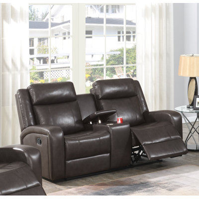 71'' Faux Leather Reclining Loveseat