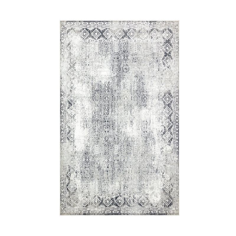 Rectangle Musser Machine Woven 7'10" x 11'2" Viscose/Acrylic Area Rug in Brown, Rectangle 6'7" x 9'6"