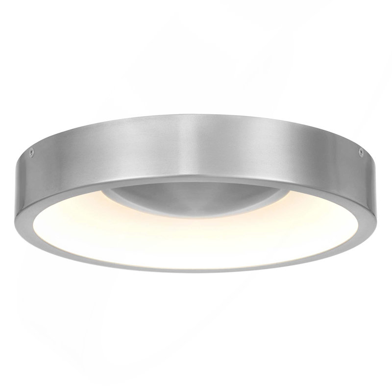 Plafonnier encastré en aluminium 11 po DEL, H 2,38 po x l 11 po x P 11 po, Nickel brossé